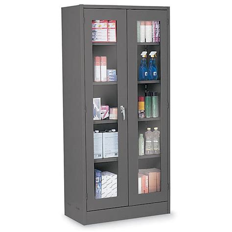 metal locking storage cabinet assembled